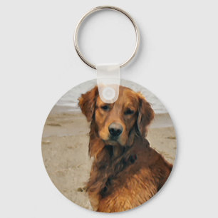 Golden Retriever Kunst cadeaus Sleutelhanger