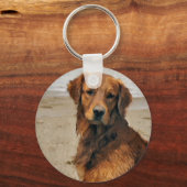 Golden Retriever Kunst cadeaus Sleutelhanger (Voorkant)