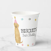 Golden Retriever laat pooogdog op jaardag Papieren Bekers (Voorkant)