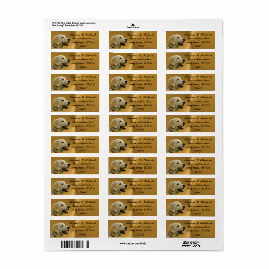 Golden Retriever Label (Full Sheet)