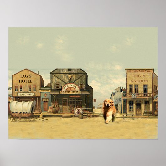 Golden Retriever Label in Western Poster (Voorkant)