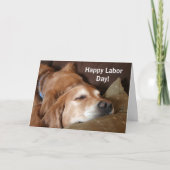 Golden Retriever Labour Day Kaart (Voorkant)
