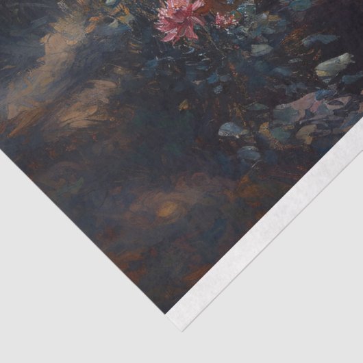 Golden Retriever Lake Lily Pads Decoupage Tissuepapier (Detail)