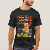 Golden Retriever Lelijke Kerstmis zien ze dat je a T-shirt (Voorkant)