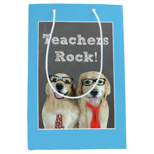 Golden Retriever lerarenwaardering Medium Cadeauzakje (Voorkant)