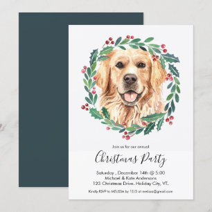 Golden Retriever Leuke Hond Elegant Kerstfeest Kaart