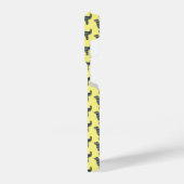 Golden Retriever Leuke Hond Silhouet Grid Geel iPhone Hoesje (Linkerkant)