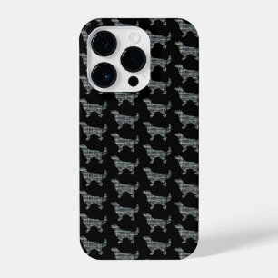 Golden Retriever Leuke Hond Silhouet Grid Zwart iPhone 14 Plus Hoesje