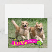 Golden retriever Levend met Vreugde Briefkaart (Voorkant / Achterkant)