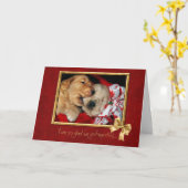 Golden Retriever liefde Kaart (Gele Bloem)