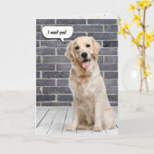 Golden Retriever Liefde Verjaardag Kaart (Gele Bloem)