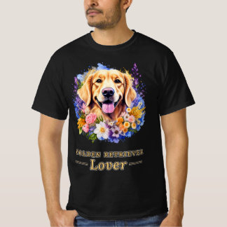 Golden Retriever Liefhebber Bloemige Waterverf Hon T-shirt