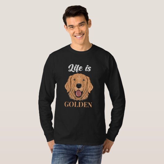 Golden Retriever Life is Golden T-shirt (Voorkant volledig)