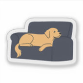 Golden Retriever liggend op de bank | Schattige ge Sticker (Voorkant)