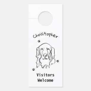 Golden Retriever Line Art Deurhanger