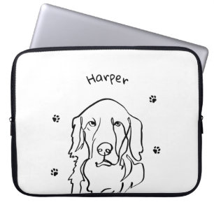  Golden Retriever Line Art Laptop Sleeve