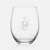 Golden Retriever Line Art Wijnglas Zonder Voet (Voorkant)