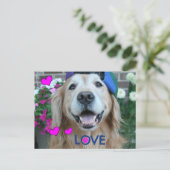 Golden Retriever Love Briefkaart (Staand voorkant)