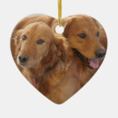 Golden Retriever Love Heart Ornament (Voorkant)