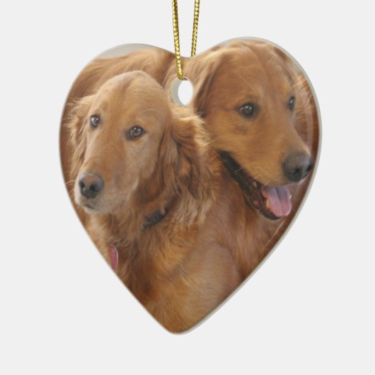 Golden Retriever Love Heart Ornament (Links)