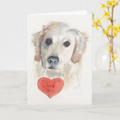 Golden Retriever Love Kaart (Gele Bloem)