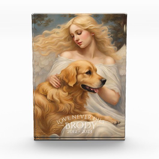 Golden Retriever Love Never Dies Memorial Foto van (Voorkant)