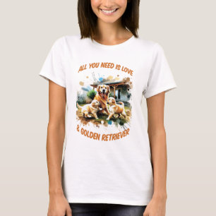 Golden Retriever Love Vrouwen Wit T-shirt