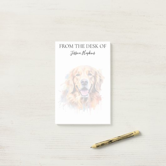 Golden Retriever Lover Monogrammed Dog Post-it® Notes (Op bureau)