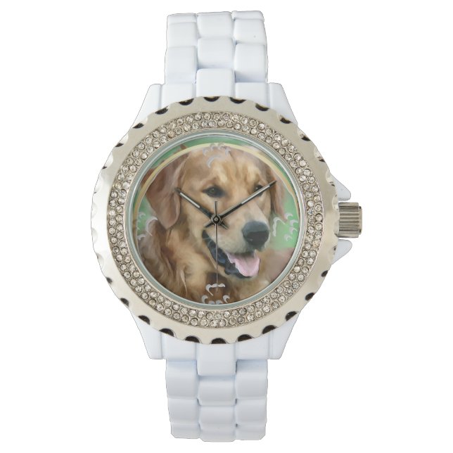 Golden Retriever Lovers Art Gifts Horloge (Voorkant)