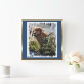 Golden Retriever Lovers Art Gifts Vierkante Klok (Huis)