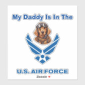 Golden Retriever Luchtmacht Papa Sticker (Vel)