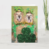 Golden Retriever Lucky Dog St. Patrick's Day Kaart (Voorkant)