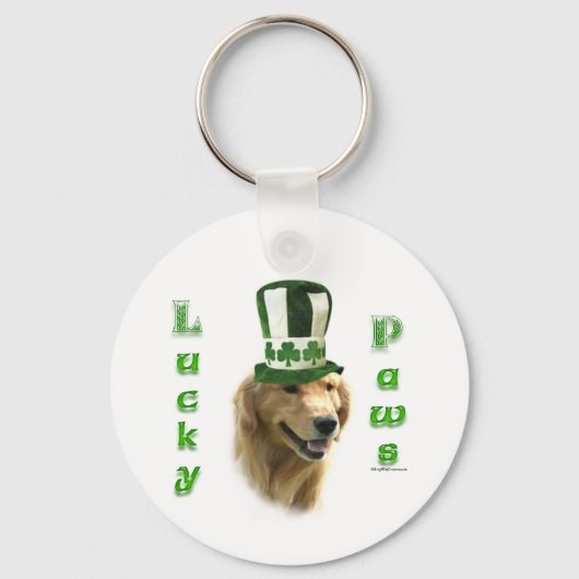 Golden Retriever Lucky Paws Sleutelhanger (Voorkant)