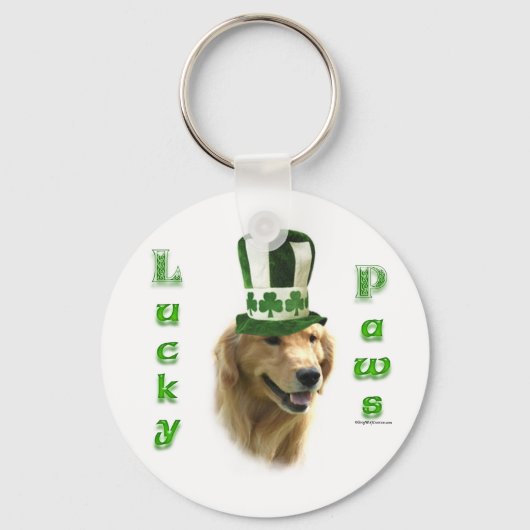 Golden Retriever Lucky Paws Sleutelhanger (Voorkant)