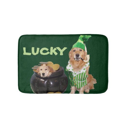 Golden Retriever Lucky Pot of Gold Badmat (Voorkant)