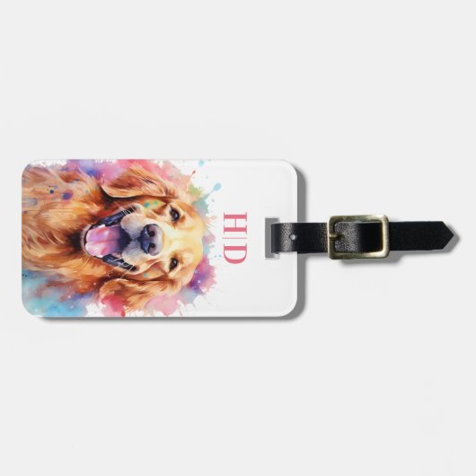 Golden Retriever Luggage Tag Bagagelabel (Voorkant horizontaal)
