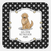 Golden Retriever Ma - Cute Dog Mam Vierkante Sticker (Voorkant)