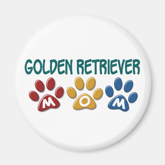 GOLDEN RETRIEVER Ma Paw Print 1 Magneet (Voorkant)