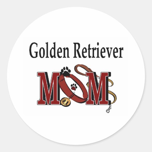 Golden Retriever Ma Sticker (Voorkant)