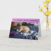 Golden Retriever maakt een Mess Funny Birthday Kaart (Gele Bloem)