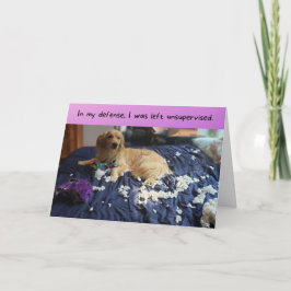 Golden Retriever maakt een Mess Funny Birthday Kaart