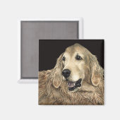 Golden Retriever Magnet - "Beer" (Voorkant / Achterkant)