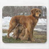 Golden Retriever Maia en Pups Mousepad Muismat (Voorkant)