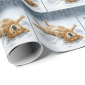 Golden Retriever Making a Snow Angel Cadeaupapier (Rol Hoek)