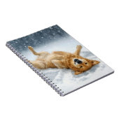Golden Retriever Making a Snow Angel Notitieboek (Rechterzijde)