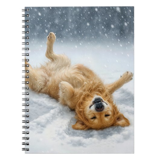 Golden Retriever Making a Snow Angel Notitieboek (Voorkant)