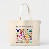 Golden Retriever mam Dog Paw Prints Grote Tote Bag (Voorkant)