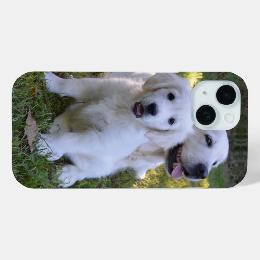 Golden Retriever Mam en Puppy Case-Mate iPhone Case (Achterkant (horizontaal))