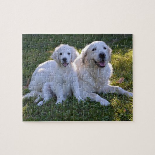 Golden Retriever Mam en Puppy Legpuzzel (Horizontaal)