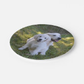 Golden Retriever Mam en Puppy Papieren Bordje (Gekanteld)